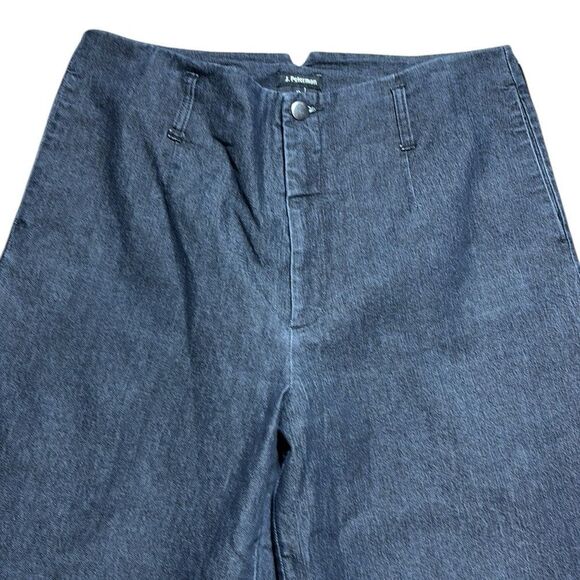 J. Peterman women’s 12 lightweight denim wide leg jeans black chic - Picture 2 of 5